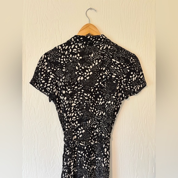 Wilfred Aritzia Button Down Collared Short Sleeve Midi Maxi Shirt Animal Dress - Picture 8 of 14